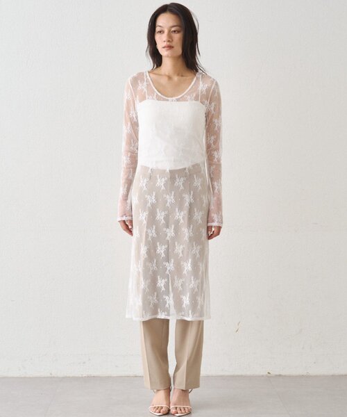 LOUNGEDRESS(ラウンジドレス)の「カットレースチュニック(チュニック・レディース・ブラック/オフホワイト・FREE)」の9枚目の写真