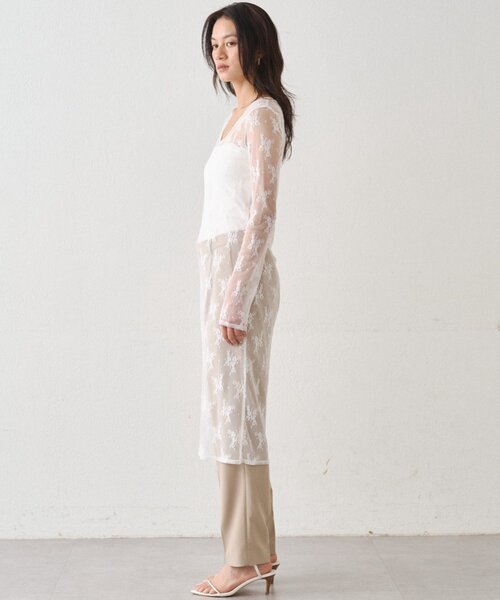 LOUNGEDRESS(ラウンジドレス)の「カットレースチュニック(チュニック・レディース・ブラック/オフホワイト・FREE)」の10枚目の写真