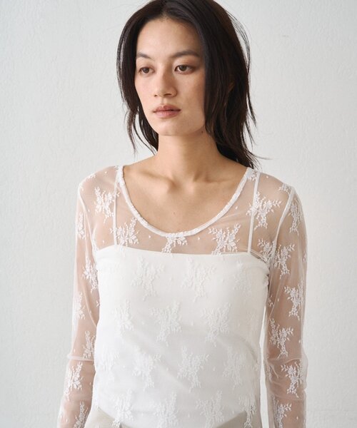 LOUNGEDRESS(ラウンジドレス)の「カットレースチュニック(チュニック・レディース・ブラック/オフホワイト・FREE)」の12枚目の写真