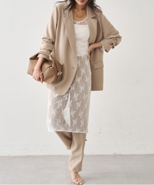 LOUNGEDRESS(ラウンジドレス)の「カットレースチュニック(チュニック・レディース・ブラック/オフホワイト・FREE)」の1枚目の写真