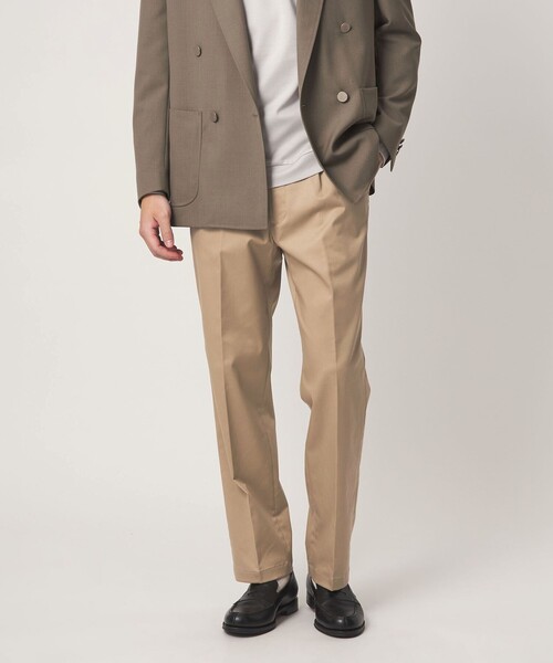 green label relaxing（グリーンレーベルリラクシング）の「コットン ポリウレタン 1アウトプリーツ チノパンツ スラックス（スラックス・メンズ・オフホワイト/ベージュ・L/M/XL/S）」の2枚目の写真