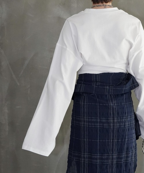 chuclla(チュクラ)の「ウエストシェイプ ワイドスリーブトップス chw26s060(Tシャツ/カットソー・レディース・ホワイト/ブラック・FREE)」の6枚目の写真