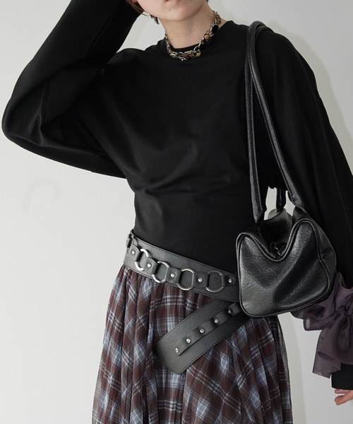 chuclla(チュクラ)の「ウエストシェイプ ワイドスリーブトップス chw26s060(Tシャツ/カットソー・レディース・ホワイト/ブラック・FREE)」の11枚目の写真