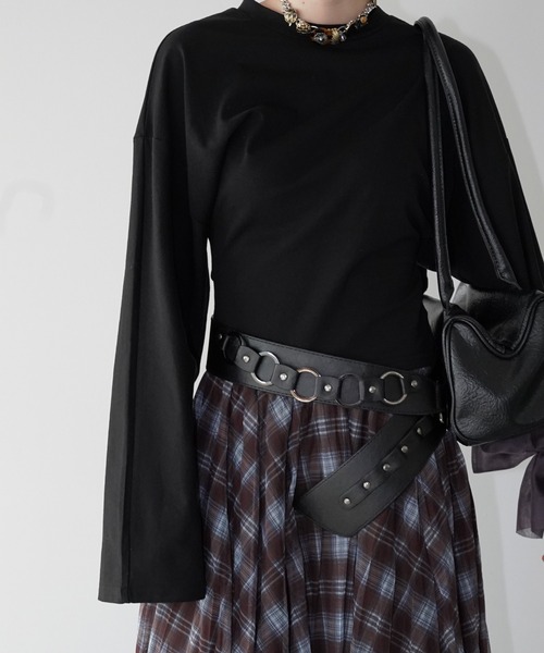 chuclla(チュクラ)の「ウエストシェイプ ワイドスリーブトップス chw26s060(Tシャツ/カットソー・レディース・ホワイト/ブラック・FREE)」の20枚目の写真