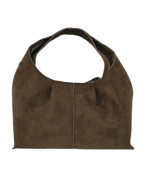 Reurie'（レウリィ）の「【500mlペットボトル収納可能】オリジナルボールチェーンスエードバッグ / ワンハンドル ホーボーバッグ シンプル カジュアル モード きれいめ（ショルダーバッグ・レディース・ブラウン/ブラック・FREE）」の3枚目の写真