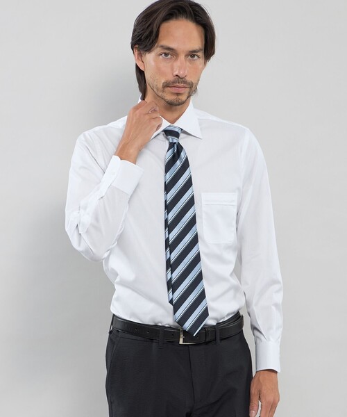 MACKINTOSH LONDON(マッキントッシュ ロンドン)の「【WEB・一部店舗限定】ブロードセミワイドドレスシャツ(シャツ/ブラウス・メンズ・ブルー系その他4/ホワイト・41/40/39)」の1枚目の写真