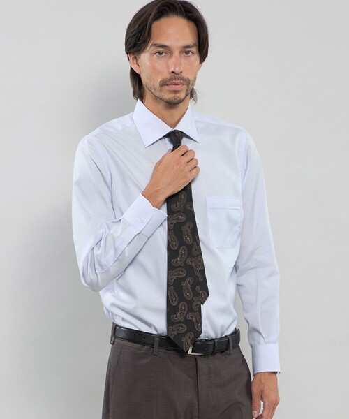 MACKINTOSH LONDON(マッキントッシュ ロンドン)の「【WEB・一部店舗限定】ブロードセミワイドドレスシャツ(シャツ/ブラウス・メンズ・ブルー系その他4/ホワイト・41/40/39)」の2枚目の写真