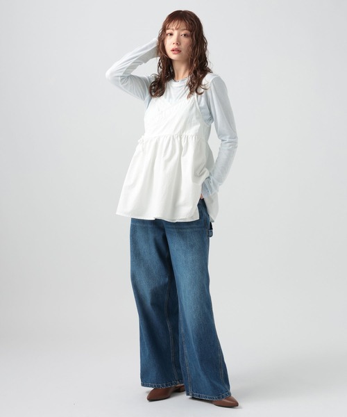 BAYFLOW（ベイフロー）の「[リバーシブル仕様]シアーレイヤードロングスリーブ（Tシャツ/カットソー・レディース・ピンク/グレー/オフホワイト・FREE）」の7枚目の写真