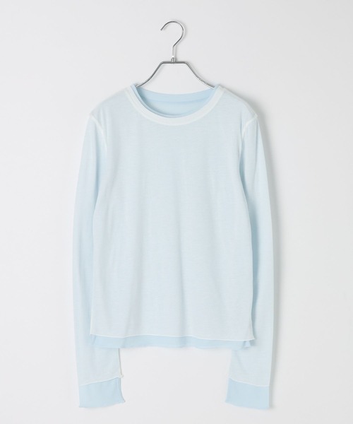 BAYFLOW（ベイフロー）の「[リバーシブル仕様]シアーレイヤードロングスリーブ（Tシャツ/カットソー・レディース・ピンク/グレー/オフホワイト・FREE）」の20枚目の写真