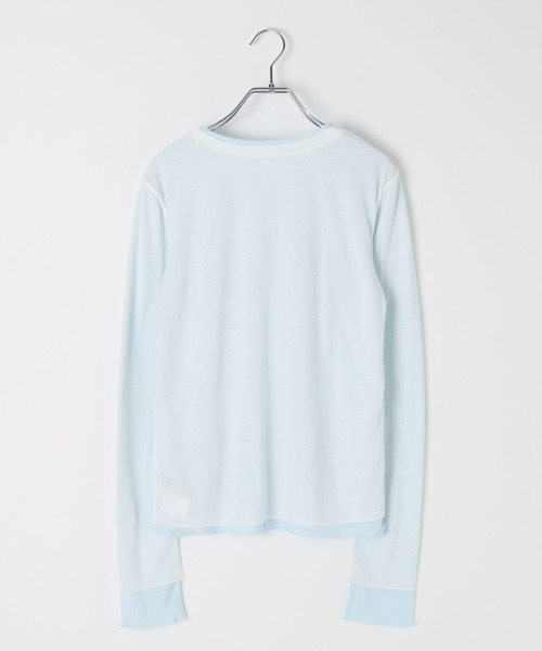 BAYFLOW（ベイフロー）の「[リバーシブル仕様]シアーレイヤードロングスリーブ（Tシャツ/カットソー・レディース・ピンク/グレー/オフホワイト・FREE）」の17枚目の写真