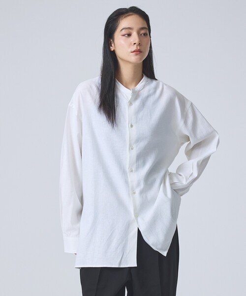 FORTUNA HOMME(フォルトゥナオム)の「【FORTUNA /フォルトゥナ】DoubleLinenShirt/ダブルリネンシャツ/ユニセックス/【WEB限定】(シャツ/ブラウス・メンズ・ホワイト/ブラック・L/M)」の2枚目の写真