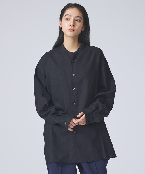 FORTUNA HOMME(フォルトゥナオム)の「【FORTUNA /フォルトゥナ】DoubleLinenShirt/ダブルリネンシャツ/ユニセックス/【WEB限定】(シャツ/ブラウス・メンズ・ホワイト/ブラック・L/M)」の1枚目の写真