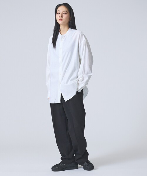FORTUNA HOMME(フォルトゥナオム)の「【FORTUNA /フォルトゥナ】DoubleLinenShirt/ダブルリネンシャツ/ユニセックス/【WEB限定】(シャツ/ブラウス・メンズ・ホワイト/ブラック・L/M)」の4枚目の写真
