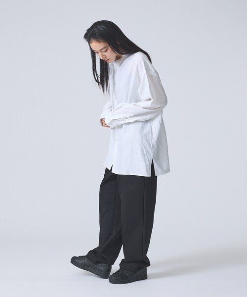 FORTUNA HOMME(フォルトゥナオム)の「【FORTUNA /フォルトゥナ】DoubleLinenShirt/ダブルリネンシャツ/ユニセックス/【WEB限定】(シャツ/ブラウス・メンズ・ホワイト/ブラック・L/M)」の5枚目の写真