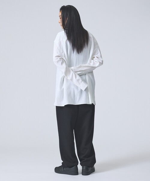 FORTUNA HOMME(フォルトゥナオム)の「【FORTUNA /フォルトゥナ】DoubleLinenShirt/ダブルリネンシャツ/ユニセックス/【WEB限定】(シャツ/ブラウス・メンズ・ホワイト/ブラック・L/M)」の6枚目の写真