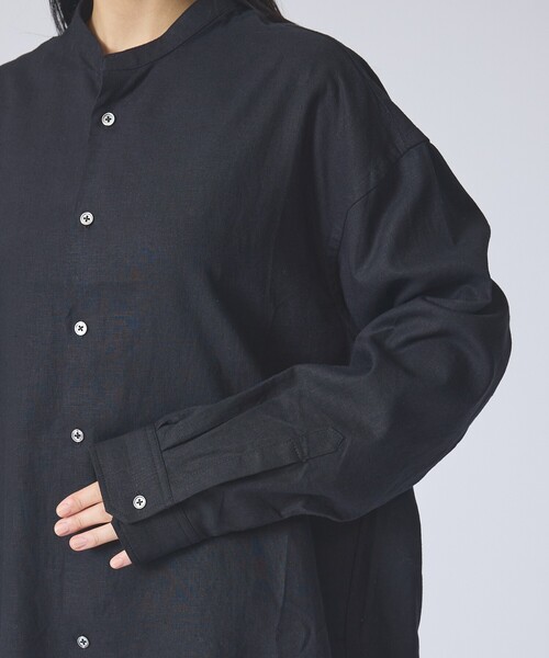 FORTUNA HOMME(フォルトゥナオム)の「【FORTUNA /フォルトゥナ】DoubleLinenShirt/ダブルリネンシャツ/ユニセックス/【WEB限定】(シャツ/ブラウス・メンズ・ホワイト/ブラック・L/M)」の6枚目の写真