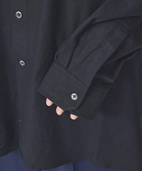FORTUNA HOMME(フォルトゥナオム)の「【FORTUNA /フォルトゥナ】DoubleLinenShirt/ダブルリネンシャツ/ユニセックス/【WEB限定】(シャツ/ブラウス・メンズ・ホワイト/ブラック・L/M)」の5枚目の写真