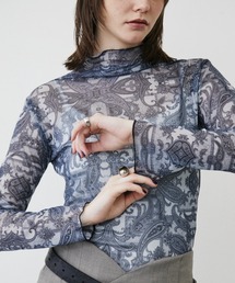 【ロングシーズン活躍】アソート柄ハイネックシアートップス