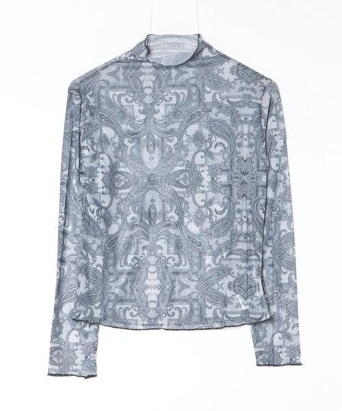 MONOe（モノエ）の「【ロングシーズン活躍】アソート柄ハイネックシアートップス（シャツ/ブラウス・レディース・ブルー/グレー/ブラック・FREE）」の19枚目の写真