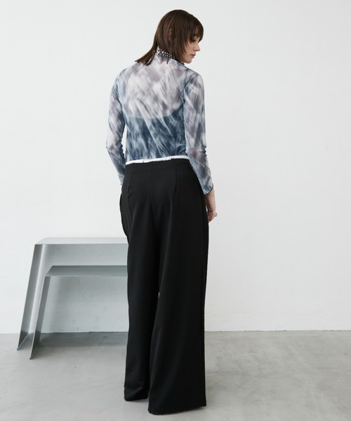 MONOe（モノエ）の「【ロングシーズン活躍】アソート柄ハイネックシアートップス（シャツ/ブラウス・レディース・ブルー/グレー/ブラック・FREE）」の15枚目の写真