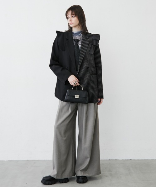MONOe（モノエ）の「【ロングシーズン活躍】アソート柄ハイネックシアートップス（シャツ/ブラウス・レディース・ブルー/グレー/ブラック・FREE）」の8枚目の写真