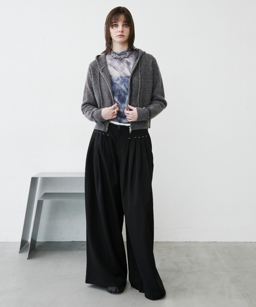 MONOe（モノエ）の「【ロングシーズン活躍】アソート柄ハイネックシアートップス（シャツ/ブラウス・レディース・ブルー/グレー/ブラック・FREE）」の16枚目の写真