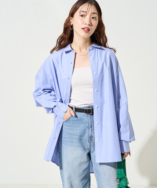 FREAK'S STORE(フリークスストア)の「限定展開 ビッグシルエット ブロード ロングスリーブ 襟付き シャツ(シャツ/ブラウス・レディース・ライトピンク/オフホワイト/ブラック/ブルー/ストライプ/その他1/ネイビー・フリ-)」の10枚目の写真
