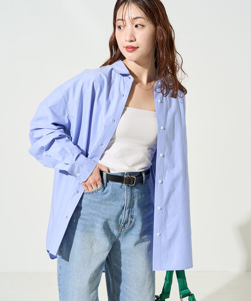 FREAK'S STORE(フリークスストア)の「限定展開 ビッグシルエット ブロード ロングスリーブ 襟付き シャツ(シャツ/ブラウス・レディース・ライトピンク/オフホワイト/ブラック/ブルー/ストライプ/その他1/ネイビー・フリ-)」の11枚目の写真