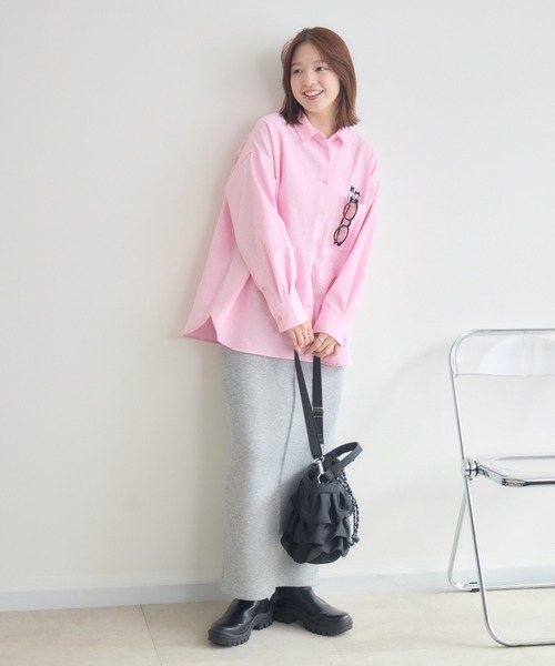 meeny miny（ミーニーマイニー）の「【meeny miny】CAT & BAKES 9456『ひげリボン』シャツ（シャツ/ブラウス・レディース・ブルー/ピンク/ホワイト・M-L/S-M）」の15枚目の写真