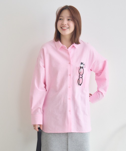 meeny miny（ミーニーマイニー）の「【meeny miny】CAT & BAKES 9456『ひげリボン』シャツ（シャツ/ブラウス・レディース・ブルー/ピンク/ホワイト・M-L/S-M）」の16枚目の写真