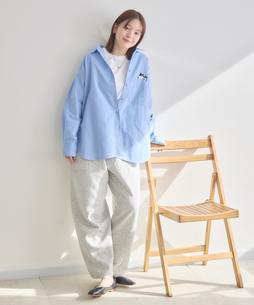 meeny miny（ミーニーマイニー）の「【meeny miny】CAT & BAKES 9456『ひげリボン』シャツ（シャツ/ブラウス・レディース・ブルー/ピンク/ホワイト・M-L/S-M）」の20枚目の写真