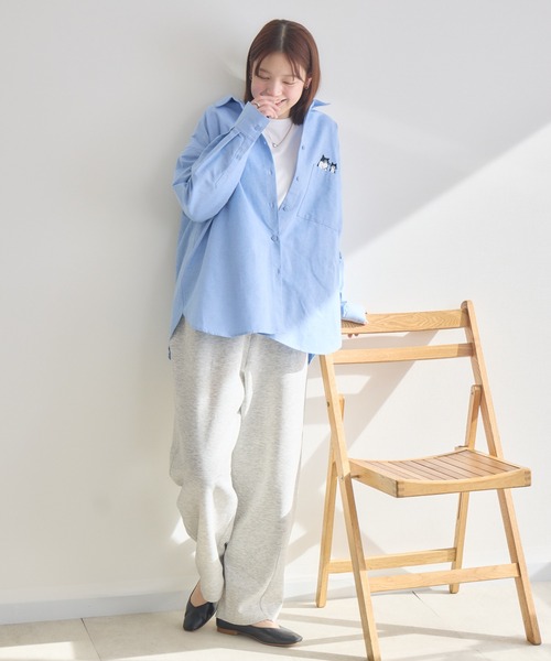 meeny miny（ミーニーマイニー）の「【meeny miny】CAT & BAKES 9456『ひげリボン』シャツ（シャツ/ブラウス・レディース・ブルー/ピンク/ホワイト・M-L/S-M）」の22枚目の写真