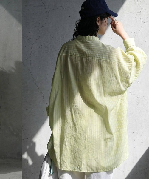 antiqua(アンティカ)の「ストライプ柄 シャツ(シャツ/ブラウス・レディース・ライム/ホワイト/ライトブルー・ONESIZE)」の11枚目の写真