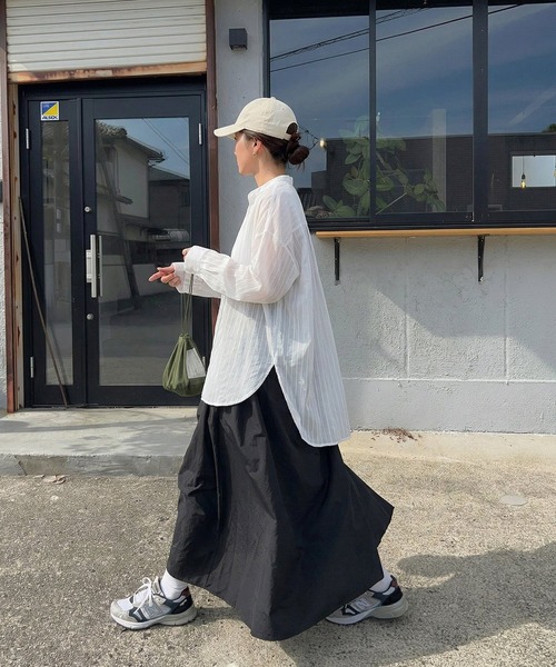 antiqua(アンティカ)の「ストライプ柄 シャツ(シャツ/ブラウス・レディース・ライム/ホワイト/ライトブルー・ONESIZE)」の7枚目の写真