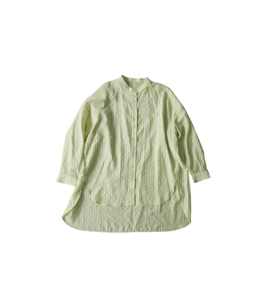 antiqua(アンティカ)の「ストライプ柄 シャツ(シャツ/ブラウス・レディース・ライム/ホワイト/ライトブルー・ONESIZE)」の18枚目の写真