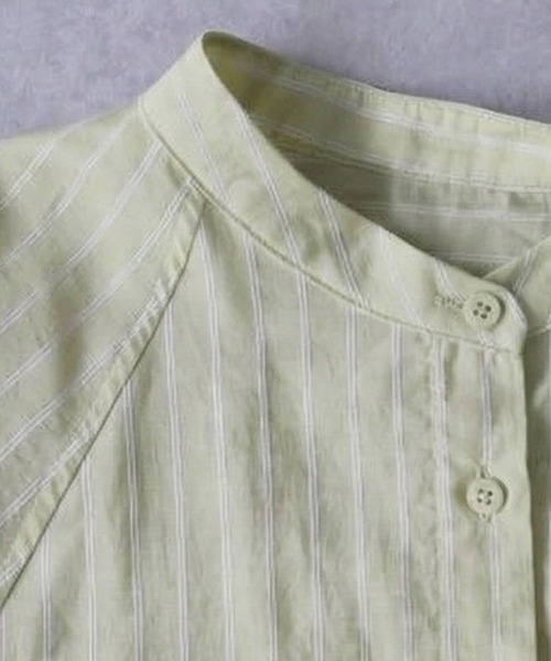 antiqua(アンティカ)の「ストライプ柄 シャツ(シャツ/ブラウス・レディース・ライム/ホワイト/ライトブルー・ONESIZE)」の20枚目の写真