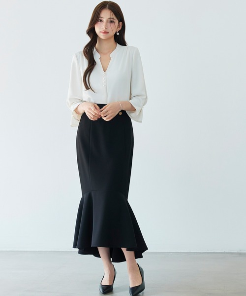 レディース　ブラウス Henon. ブラウス シャツ SHEER PLEATS TOPS レディース : ZOZOTOWN
