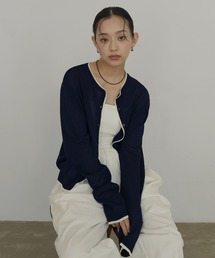 hellam（へラム）の「リネンライク配色カーディガン（カーディガン/ボレロ）」