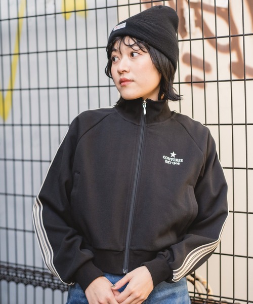 CONVERSE(コンバース)の「【CONVERSE/コンバース】【最旬トラックジャケット】ラインスリーブジャケット トリコット素材 スポーツMIX(ジャージ・レディース・ブラック/アイボリー/ブルー/グレー・LARGE/MEDIUM)」の6枚目の写真