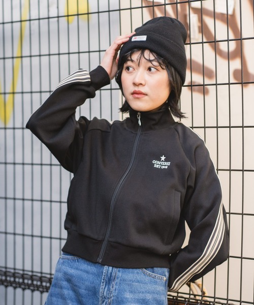 CONVERSE(コンバース)の「【CONVERSE/コンバース】【最旬トラックジャケット】ラインスリーブジャケット トリコット素材 スポーツMIX(ジャージ・レディース・ブラック/アイボリー/ブルー/グレー・LARGE/MEDIUM)」の7枚目の写真