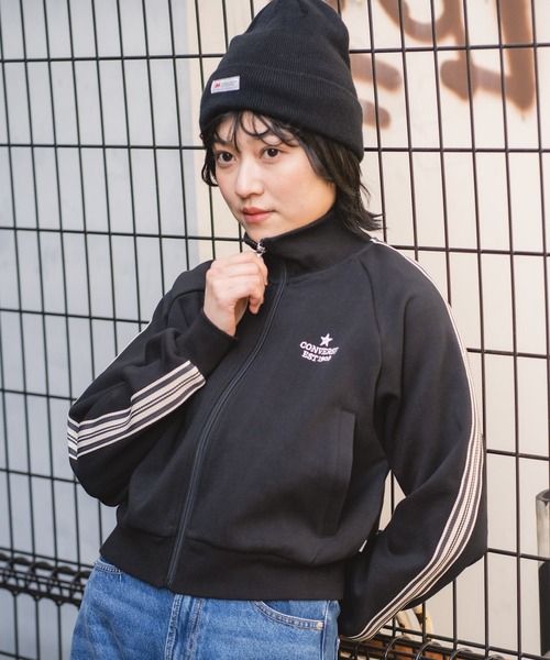CONVERSE(コンバース)の「【CONVERSE/コンバース】【最旬トラックジャケット】ラインスリーブジャケット トリコット素材 スポーツMIX(ジャージ・レディース・ブラック/アイボリー/ブルー/グレー・LARGE/MEDIUM)」の8枚目の写真