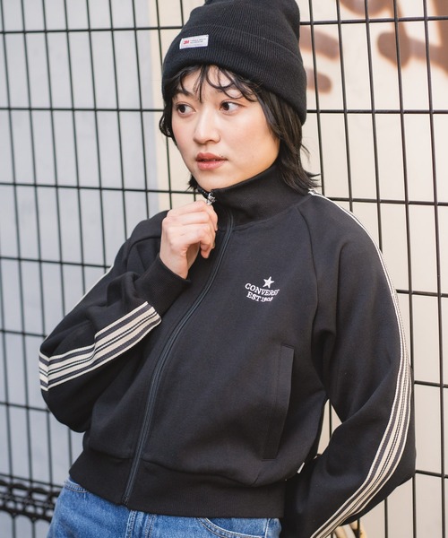 CONVERSE(コンバース)の「【CONVERSE/コンバース】【最旬トラックジャケット】ラインスリーブジャケット トリコット素材 スポーツMIX(ジャージ・レディース・ブラック/アイボリー/ブルー/グレー・LARGE/MEDIUM)」の9枚目の写真