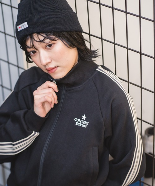 CONVERSE(コンバース)の「【CONVERSE/コンバース】【最旬トラックジャケット】ラインスリーブジャケット トリコット素材 スポーツMIX(ジャージ・レディース・ブラック/アイボリー/ブルー/グレー・LARGE/MEDIUM)」の10枚目の写真