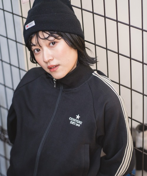 CONVERSE(コンバース)の「【CONVERSE/コンバース】【最旬トラックジャケット】ラインスリーブジャケット トリコット素材 スポーツMIX(ジャージ・レディース・ブラック/アイボリー/ブルー/グレー・LARGE/MEDIUM)」の11枚目の写真