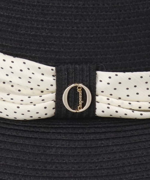 Chapeau d' O（シャポードオー）の「Chapeau d' O  Silk Braid Capeline Dot / シャポードオー（ハット・レディース・ブラック/ライトベージュ・S(56cm)/L 59cm/M/57.5cm）」の4枚目の写真