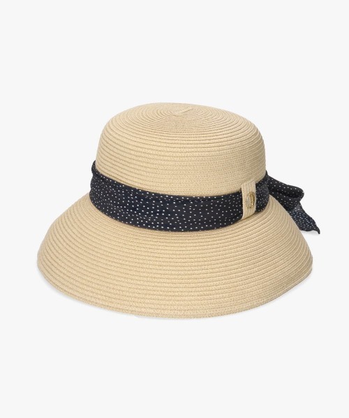 Chapeau d' O（シャポードオー）の「Chapeau d' O  Silk Braid Capeline Dot / シャポードオー（ハット・レディース・ブラック/ライトベージュ・S(56cm)/L 59cm/M/57.5cm）」の18枚目の写真