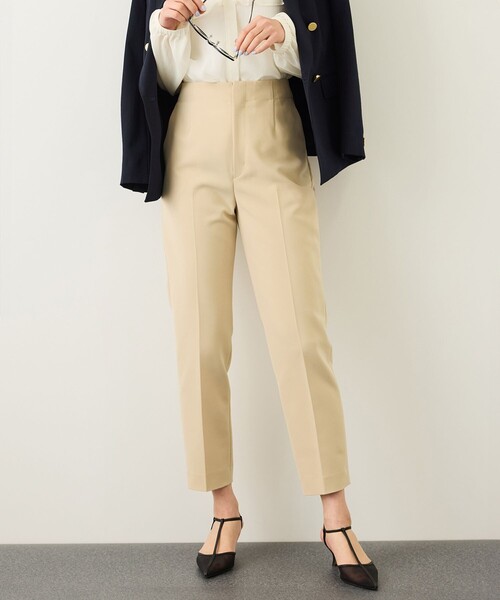 ROPE'（ロペ）の「ダブルクロスストレッチペンシルパンツ/接触冷感・イージーケア・セットアップ対応（その他パンツ・レディース・ブラック/ベージュ・36/38）」の2枚目の写真