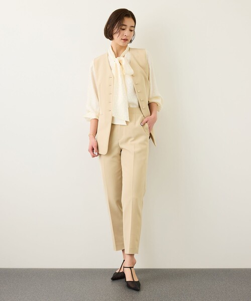 ROPE'（ロペ）の「ダブルクロスストレッチペンシルパンツ/接触冷感・イージーケア・セットアップ対応（その他パンツ・レディース・ブラック/ベージュ・36/38）」の13枚目の写真