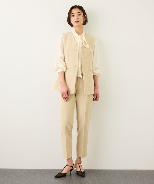 ROPE'（ロペ）の「ダブルクロスストレッチペンシルパンツ/接触冷感・イージーケア・セットアップ対応（その他パンツ・レディース・ブラック/ベージュ・36/38）」の14枚目の写真