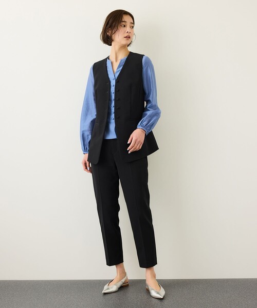 ROPE'（ロペ）の「ダブルクロスストレッチペンシルパンツ/接触冷感・イージーケア・セットアップ対応（その他パンツ・レディース・ブラック/ベージュ・36/38）」の16枚目の写真